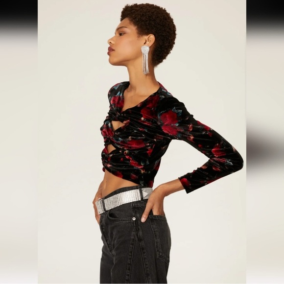 Rowenna Velvet Cutout Top Size 6 - Picture 2 of 5